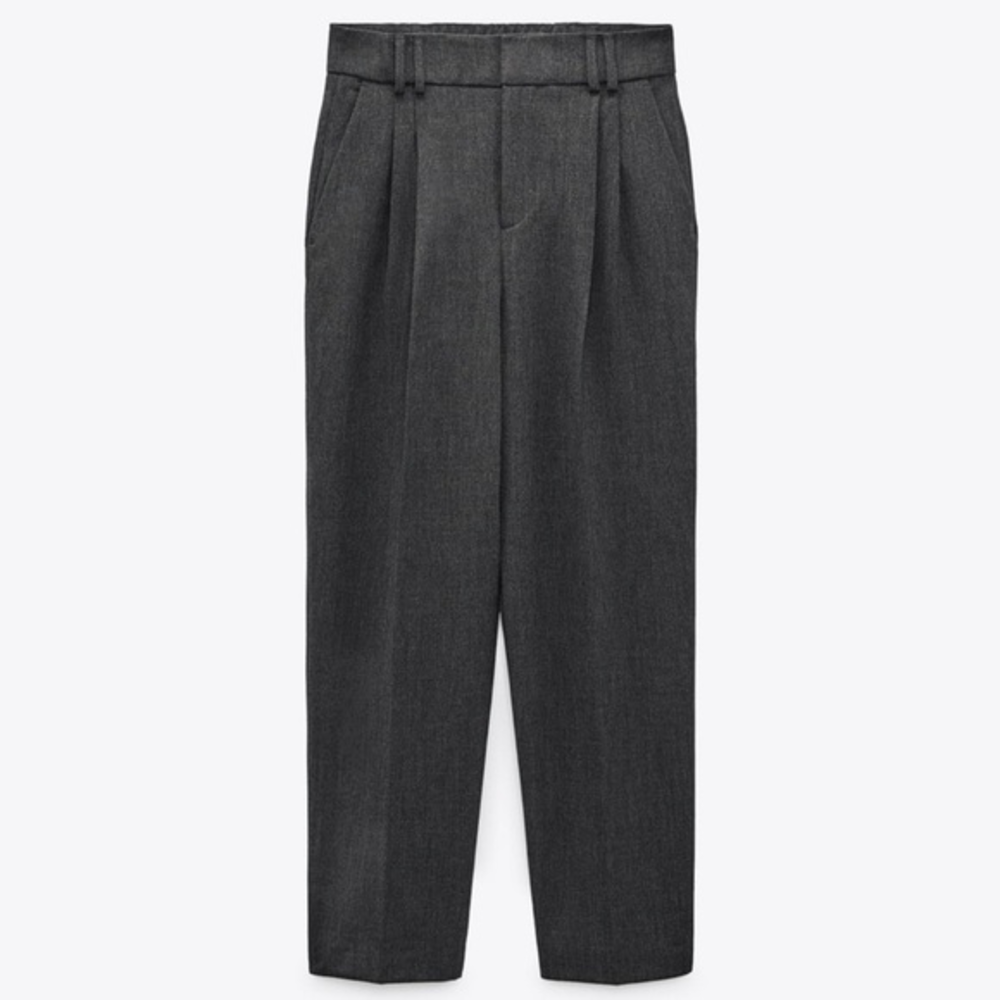 ZARA‎ WOMENS PLEATED PANTS GRAY